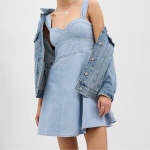 GAP Denim Sweetheart Mini Dress